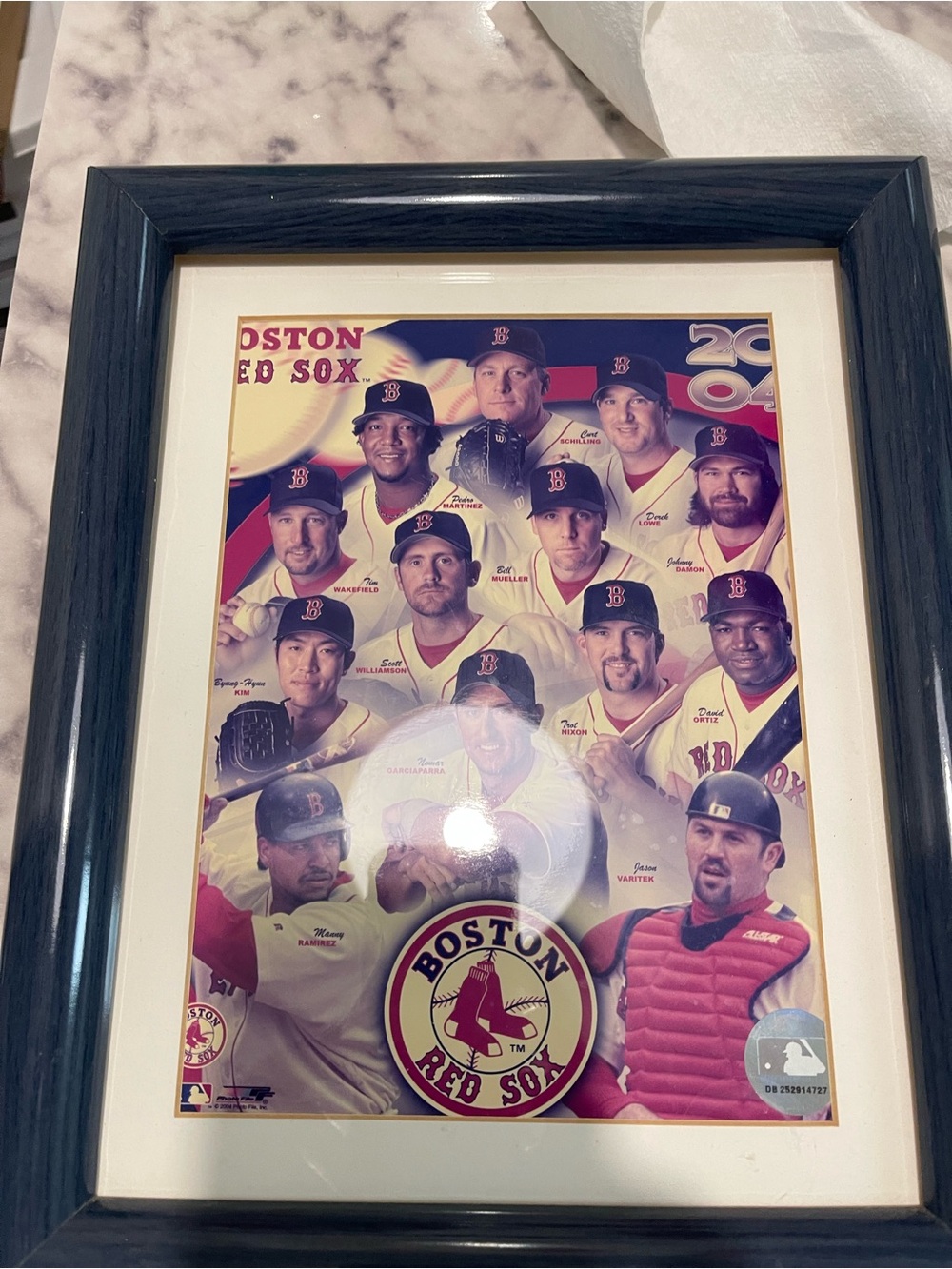 Majestic Boston Red Sox Framed Team Collage in Navy and Cream